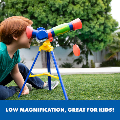 Close up view of the soft goggle dual eyepiece with integrated nose cutout on the GeoSafari Junior mini telescope.