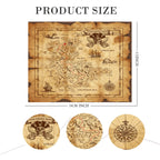 SSZS illustrated fabric pirate treasure map spread flat showing the skull rock design