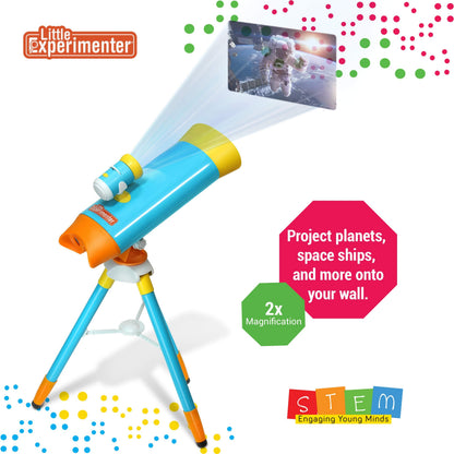 Little Experimenter science toy showing the included 24 space image discs and activity book