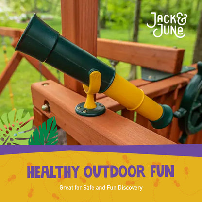 Jack and June outdoor playground accessory showing the fully extended non-magnifying telescope body
