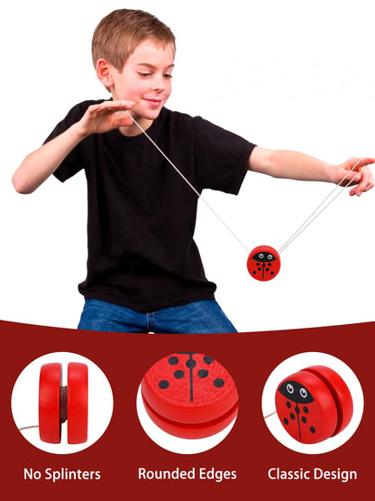 Child holding Kooingtech ladybug yoyo for size reference