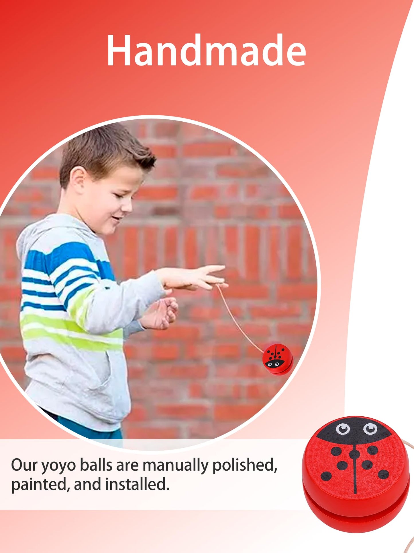Side profile of Kooingtech wooden yoyo toy