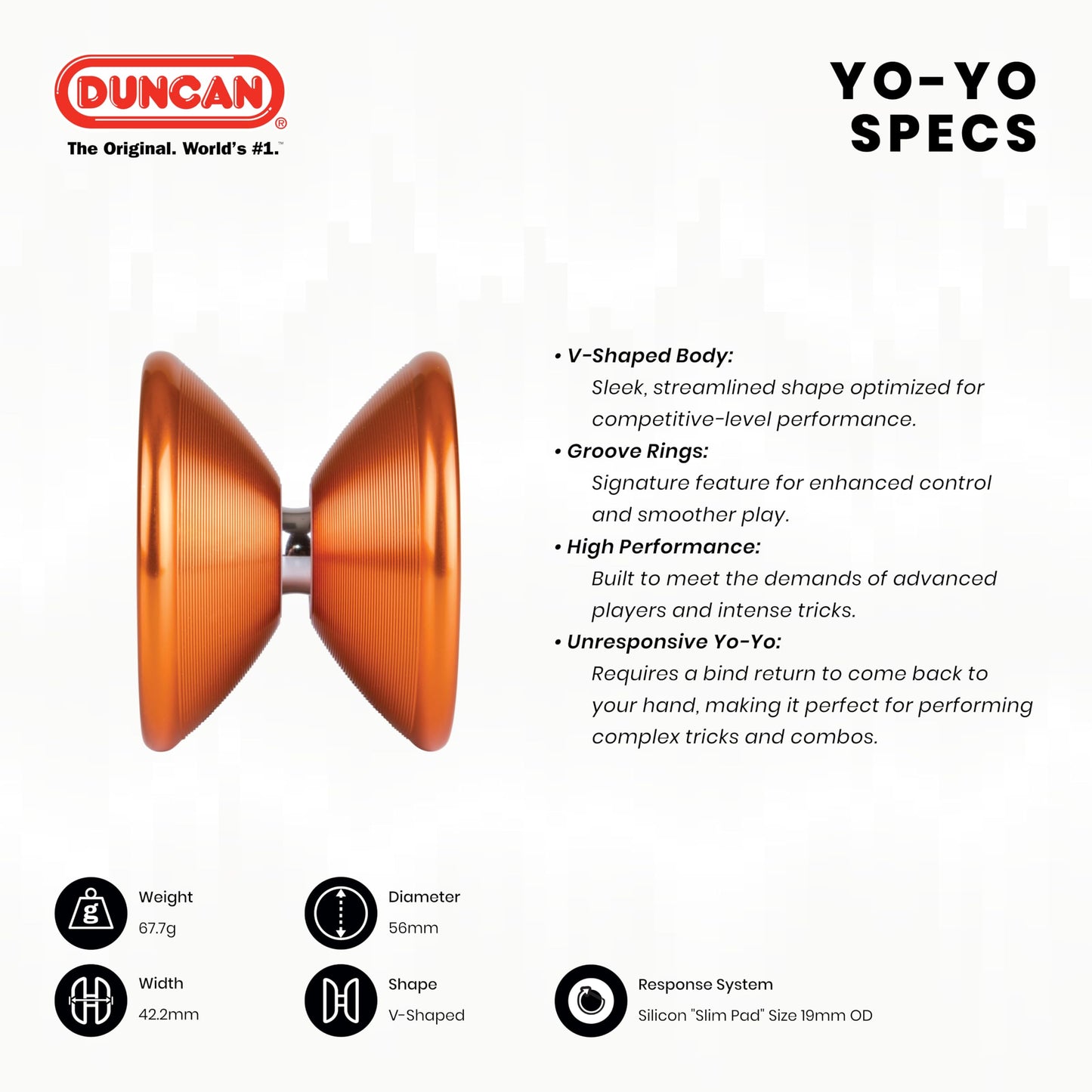 Duncan Echo 2 professional yo-yo V-shaped body design