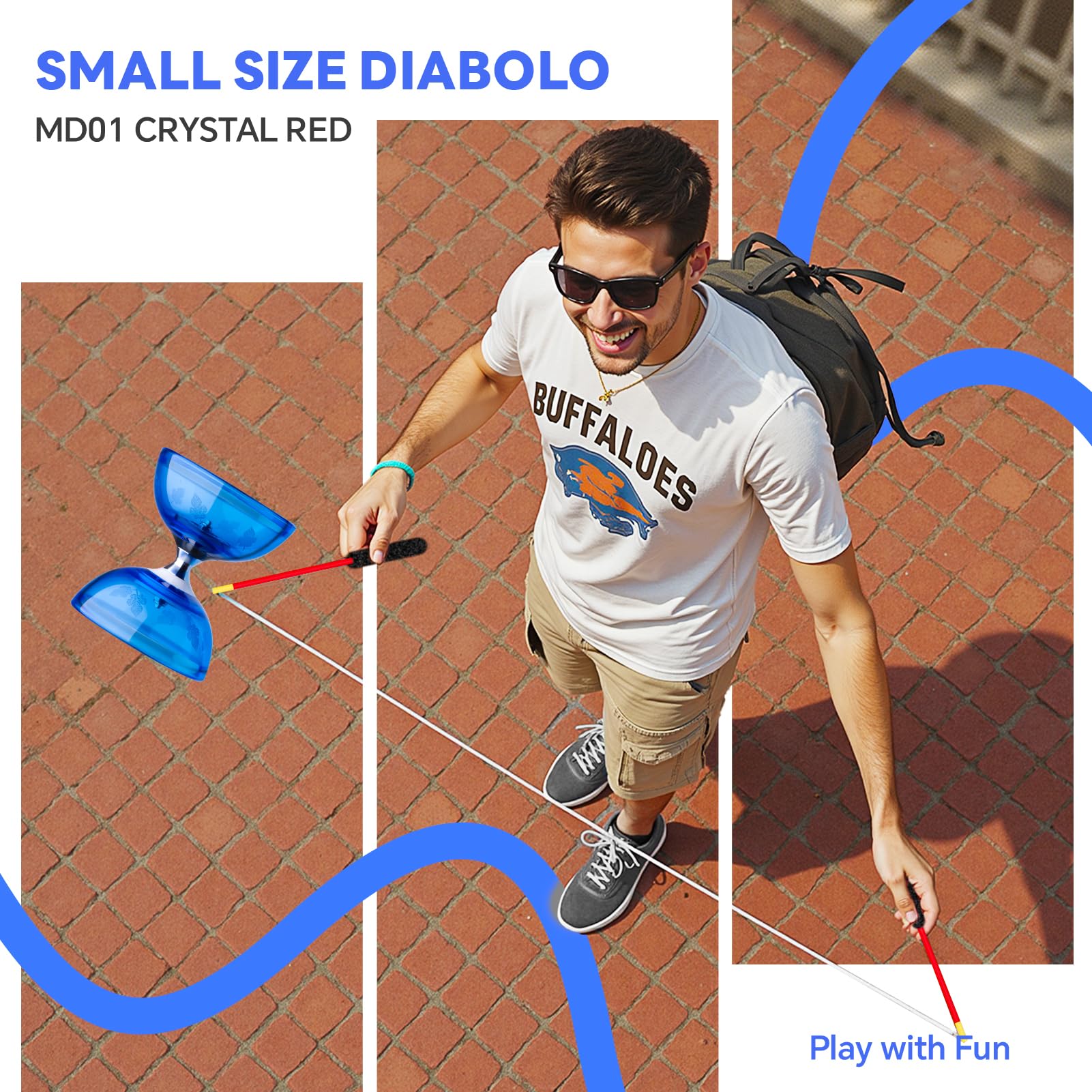 Professional Magicyoyo diabolo set components laid out