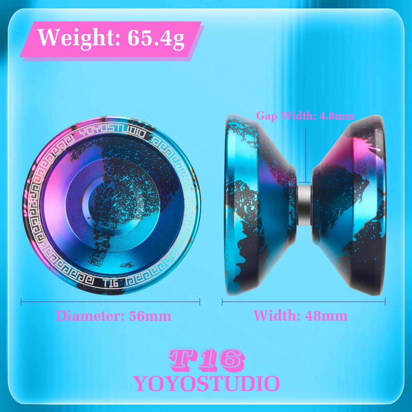 Yoyostudio T16 metal yoyo with accessories and case