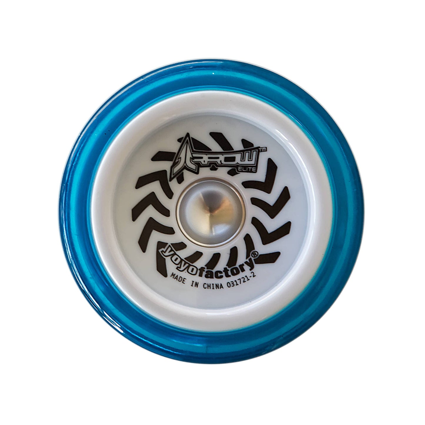 Side profile of YoyoFactory Arrow Elite Blue showing weight distribution