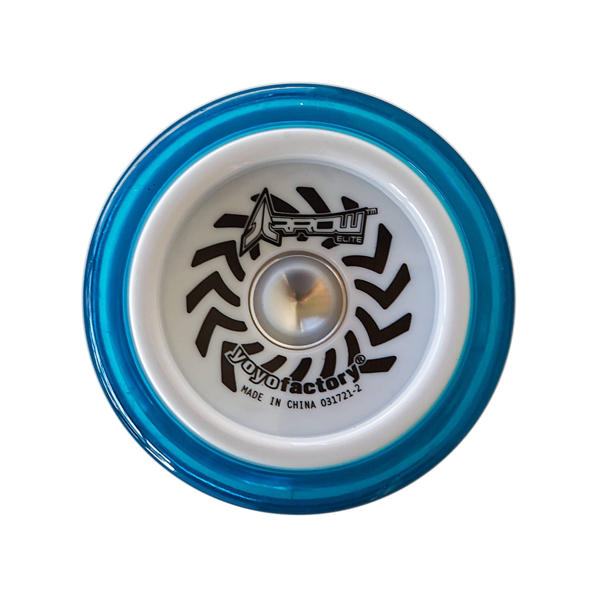Side profile of YoyoFactory Arrow Elite Blue showing weight distribution