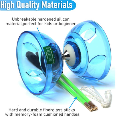 Fiberglass sticks with foam handles for Chinese diabolo set