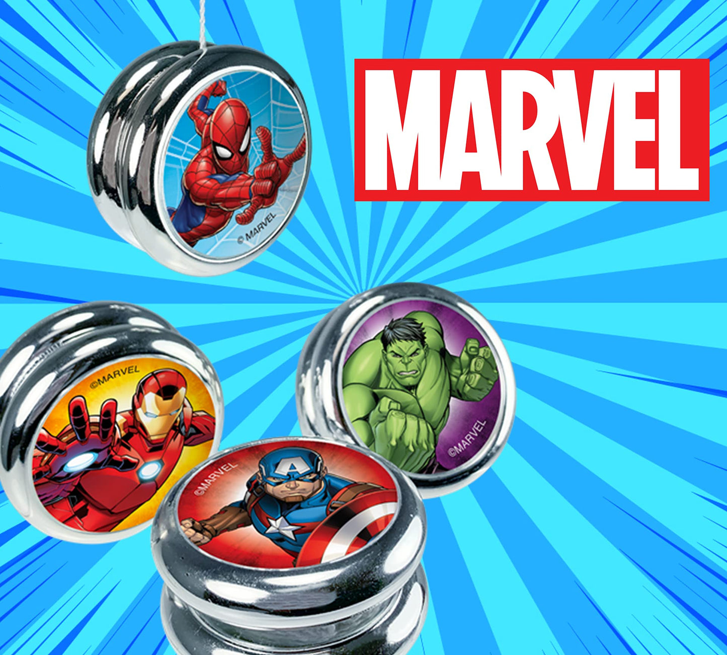 Back side of JA-RU Marvel yo-yo packaging