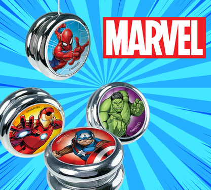 Back side of JA-RU Marvel yo-yo packaging