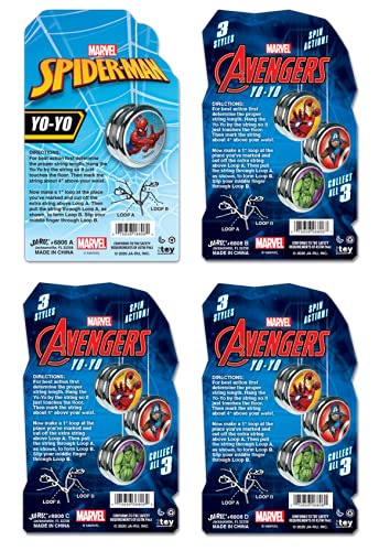 Kids playing with Marvel superhero yo-yo toy