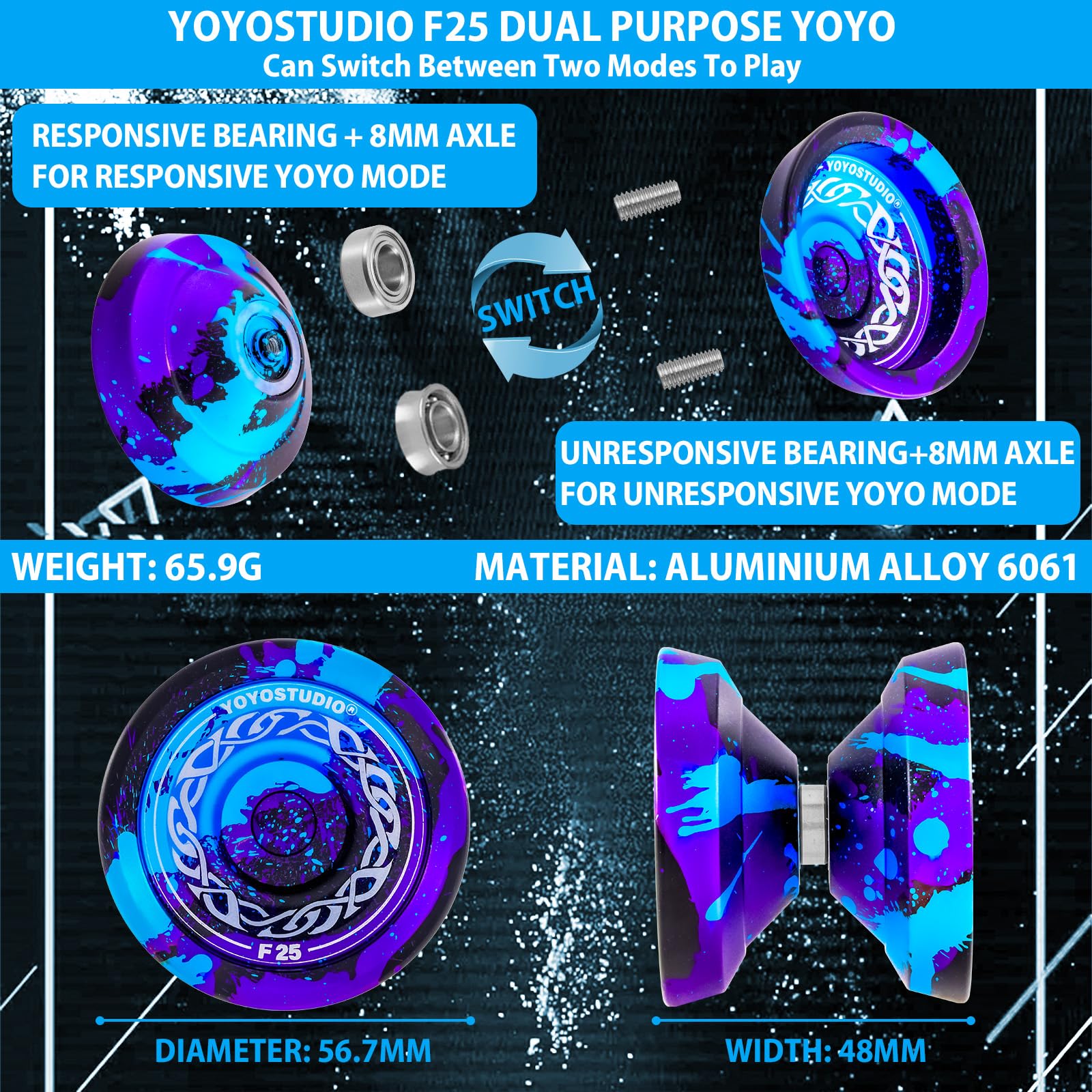 Yoyostudio F25 yoyo accessory kit including strings and glove
