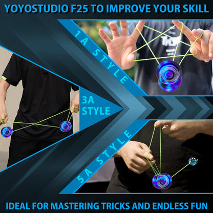 Yoyostudio F25 yoyo inside protective carrying case