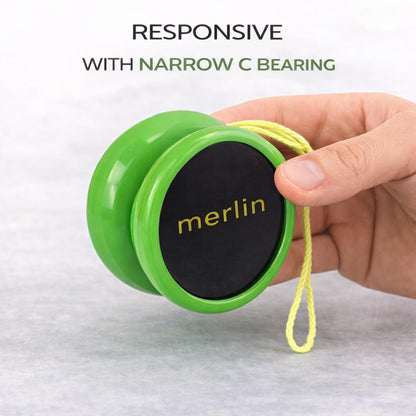 Yoyo King Merlin green yoyo showing the narrow C bearing