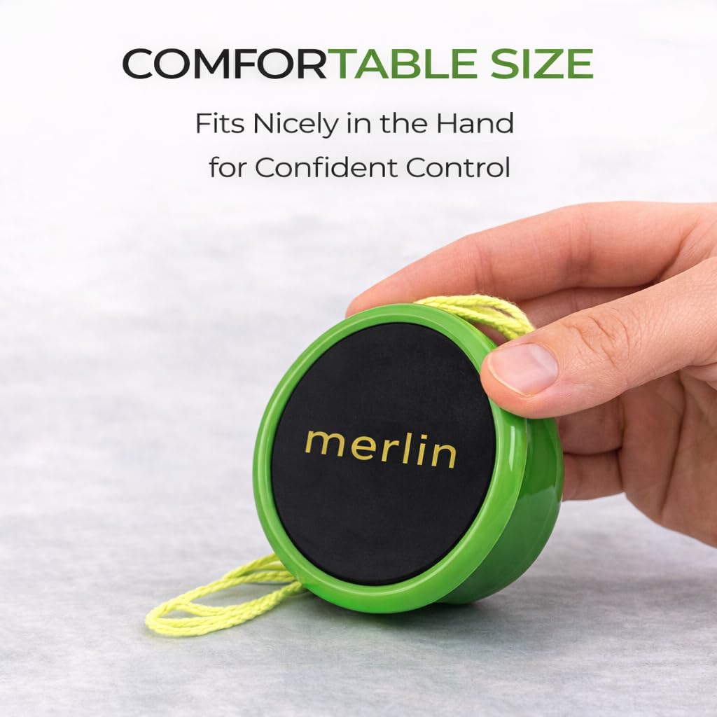 Yoyo King Merlin yoyo side profile with green plastic finish