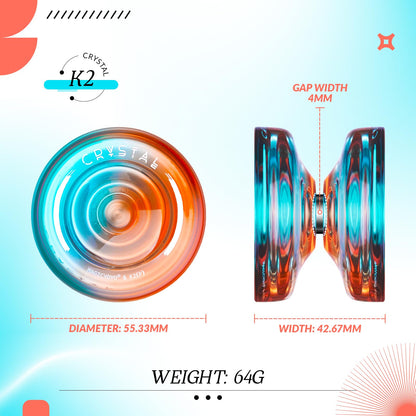 Close up view of Inovashon K2 Crystal responsive yo-yo bearing