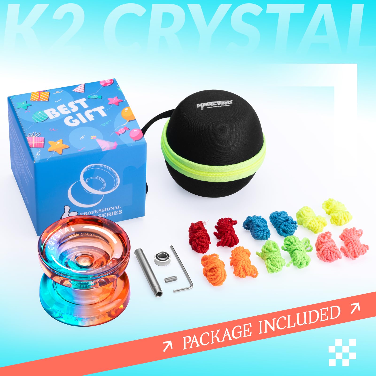 Action shot of Inovashon K2 Crystal yo-yo performing tricks