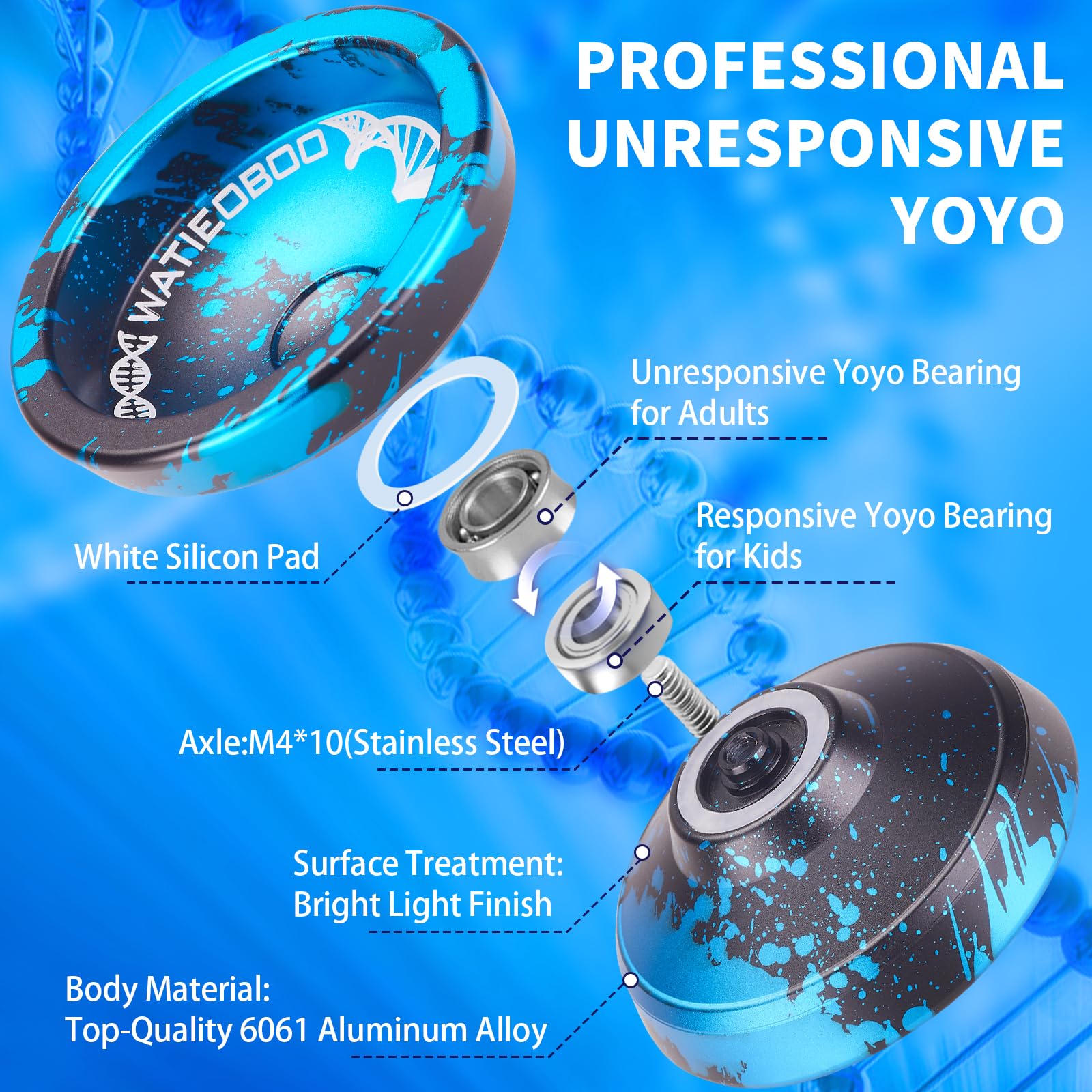 Watieoboo metal yoyo responsive mode setup for beginners
