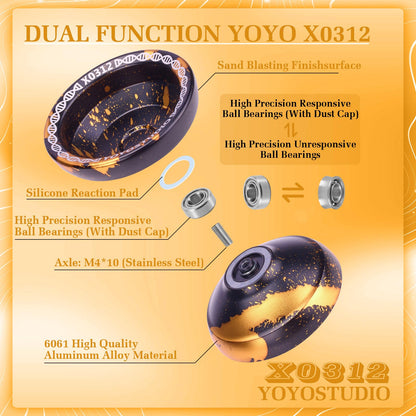 Yoyostudio X0312 yoyo with bearing removal tool and strings