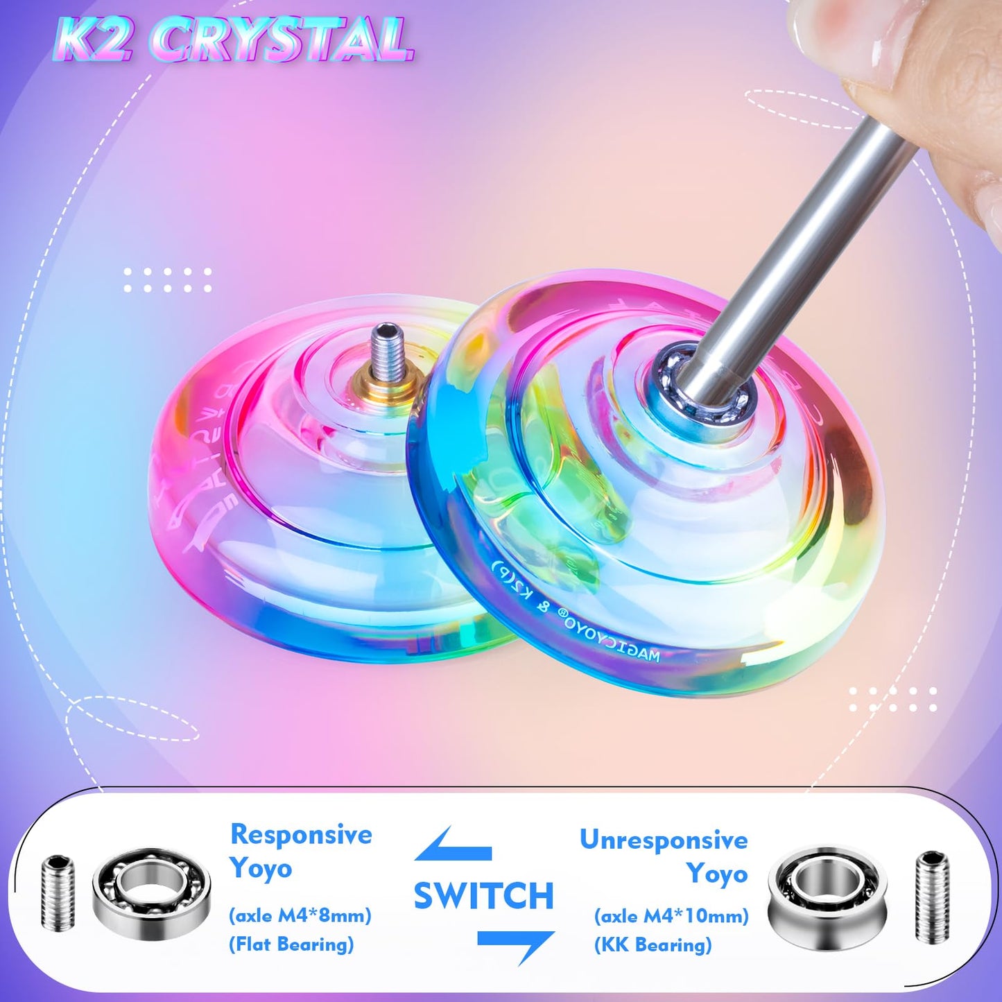 Side profile of Magicyoyo K2 crystal plastic yoyo