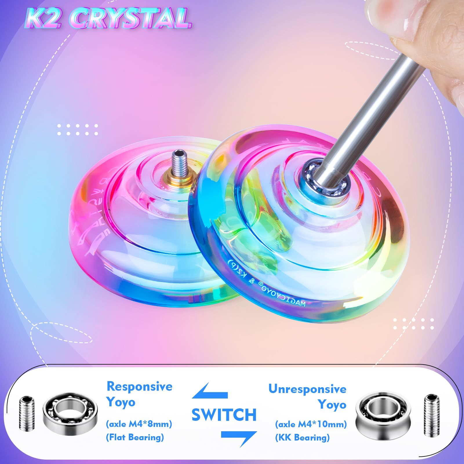 Side profile of Magicyoyo K2 crystal plastic yoyo
