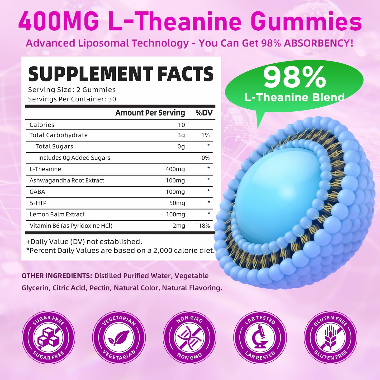 GrnLife relaxation gummies raspberry flavor nutritional supplement details