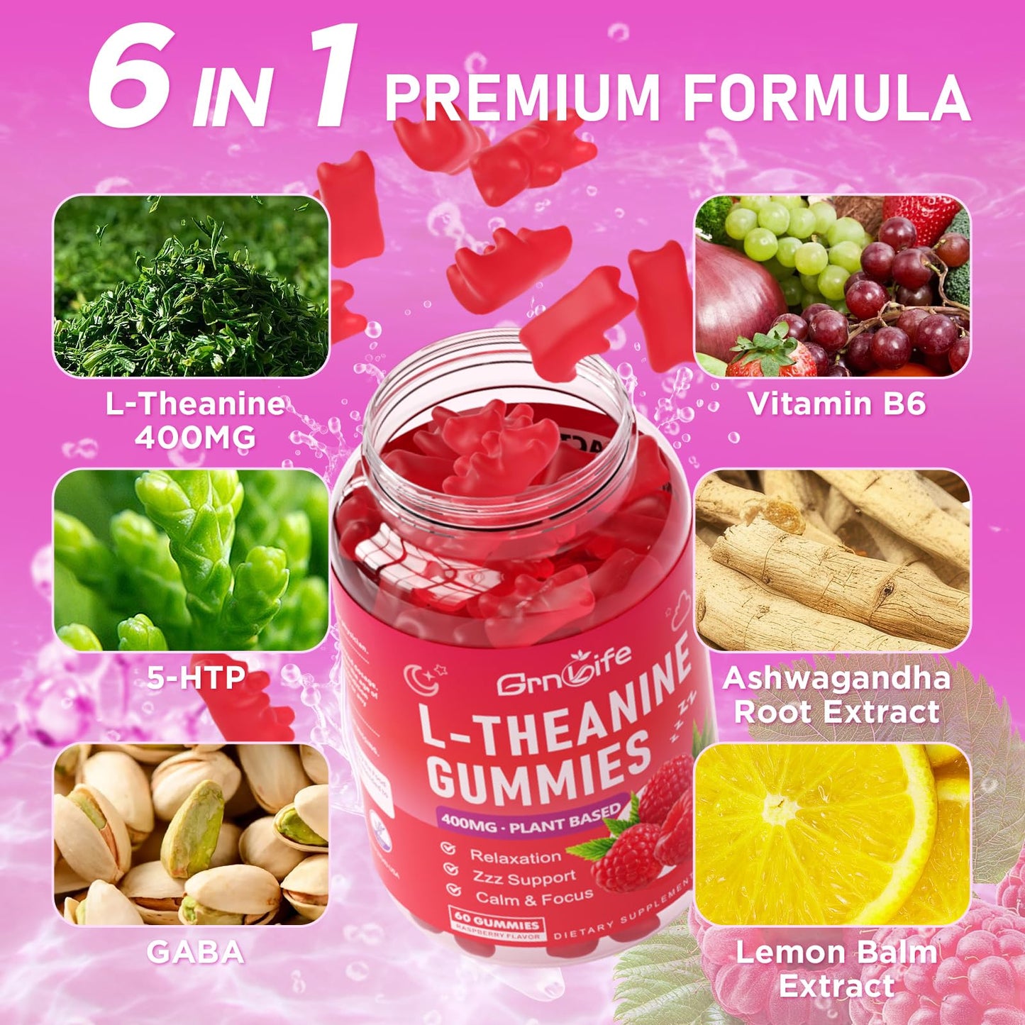 GrnLife calming plant-based chewable vitamins for kids and adults