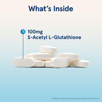 Jarrow Formulas S-Acetyl L-Glutathione antioxidant tablets packaging side angle
