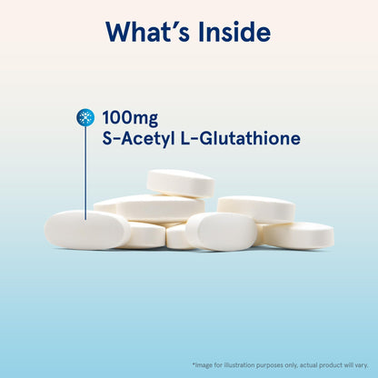 Side view of Jarrow Formulas S-Acetyl L-Glutathione 60 tablets