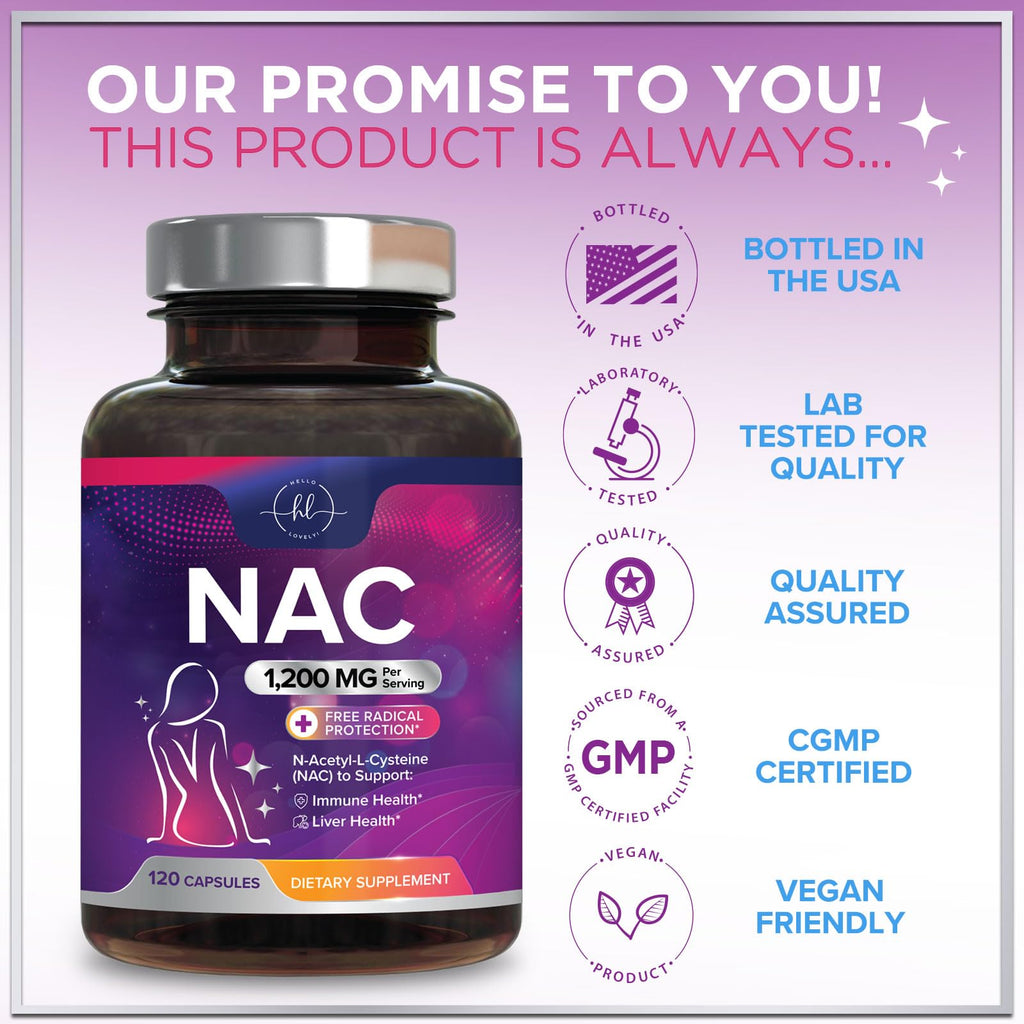 Hello Lovely NAC vegan capsules container ingredients list
