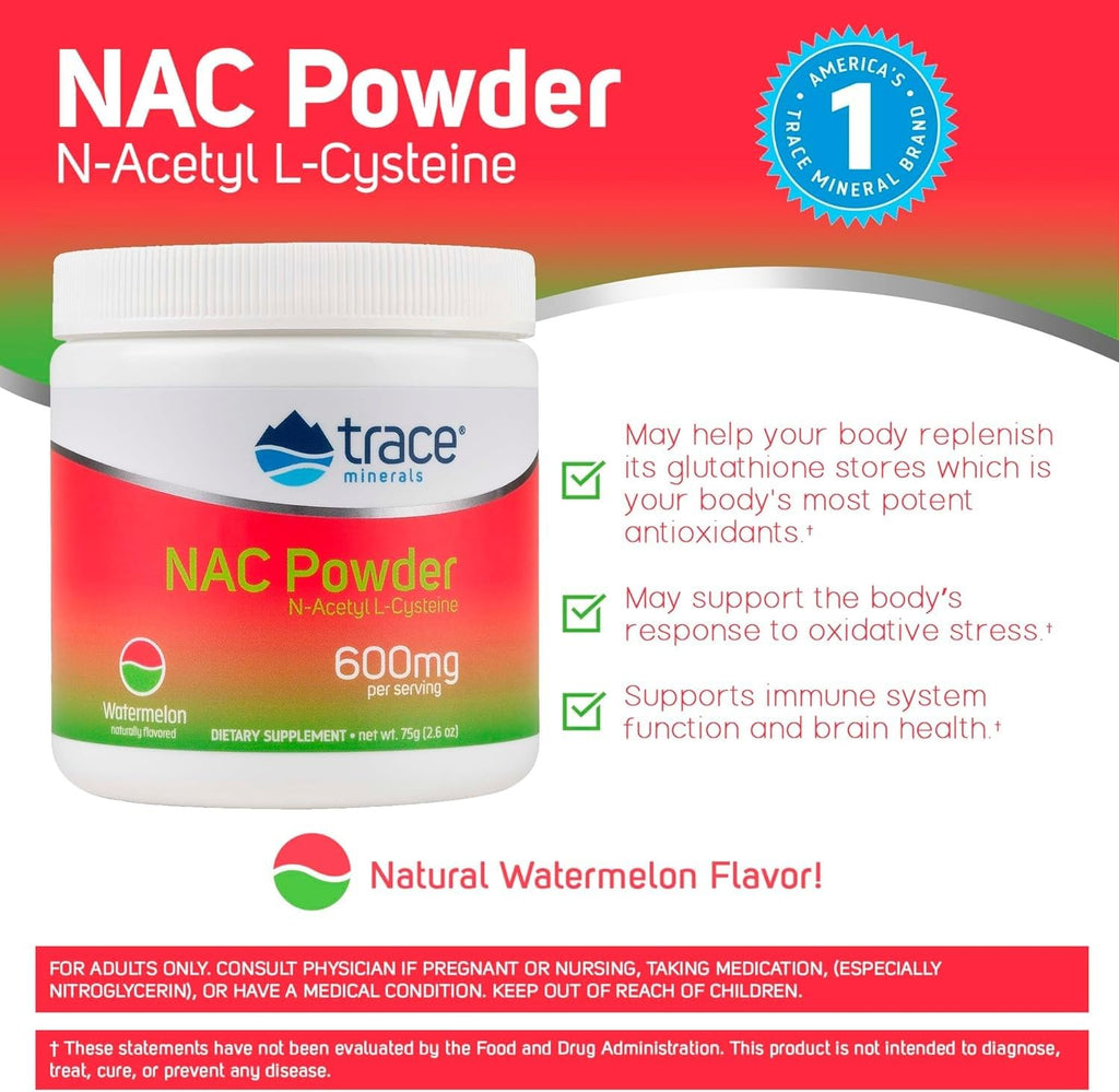 Trace Minerals NAC watermelon drink mix container side profile