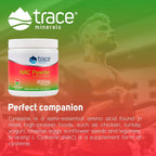 Trace Minerals dietary supplement packaging featuring vegan and sugar-free badges
