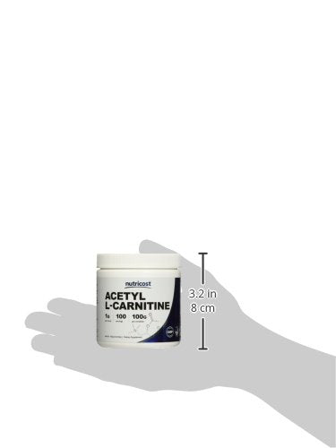 Nutricost Acetyl L-Carnitine HCL 100 gram packaging overview from USA