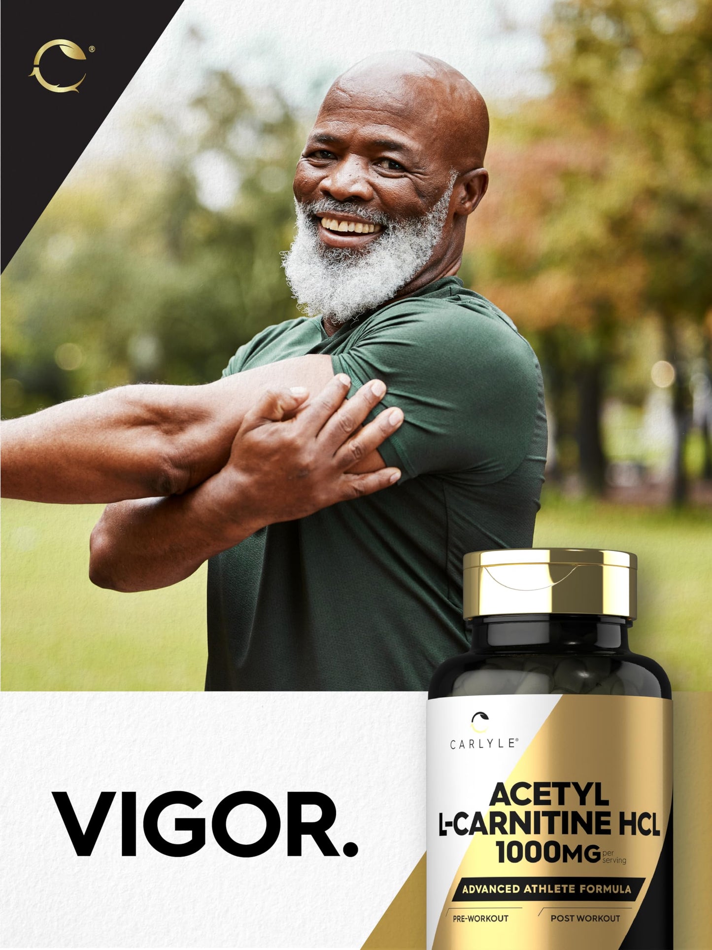 Carlyle Acetyl L-Carnitine HCL quick-release capsule breakdown showing physical appearance and texture