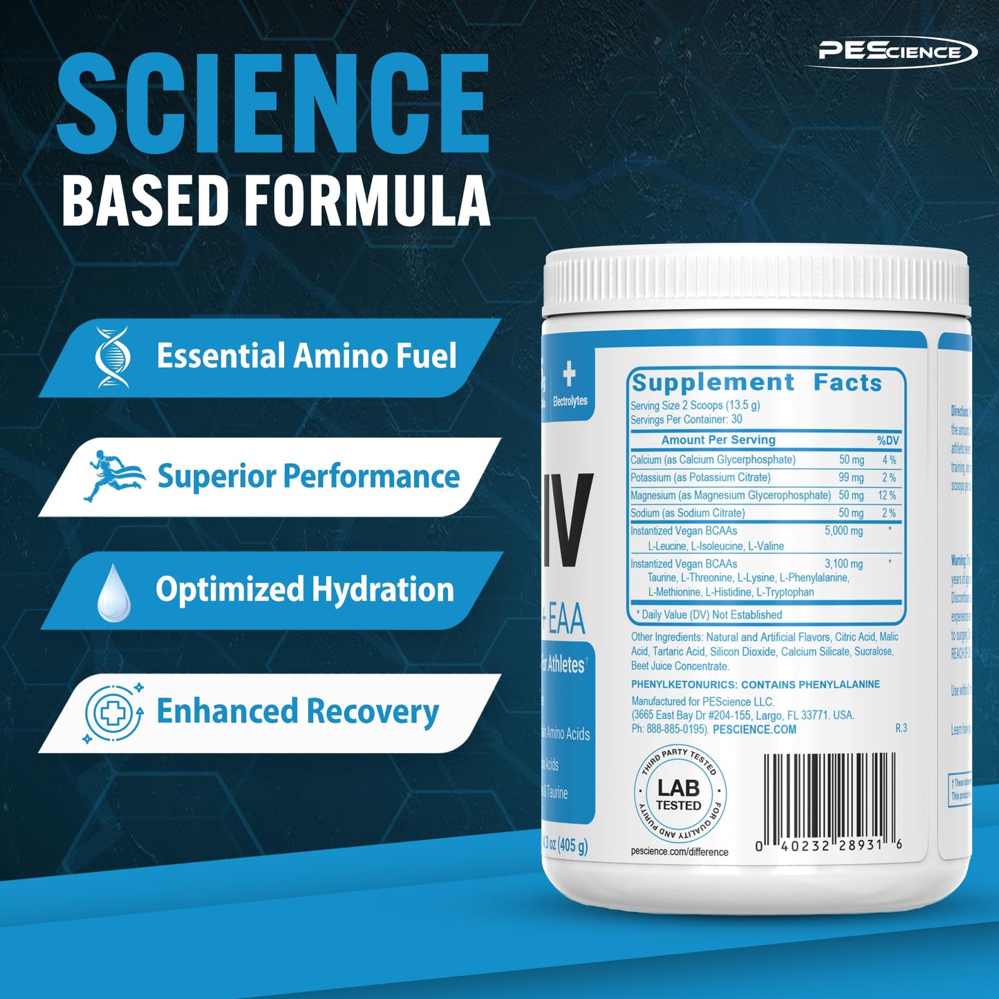 Texture of PEScience Amino IV Strawberry Lemonade powder