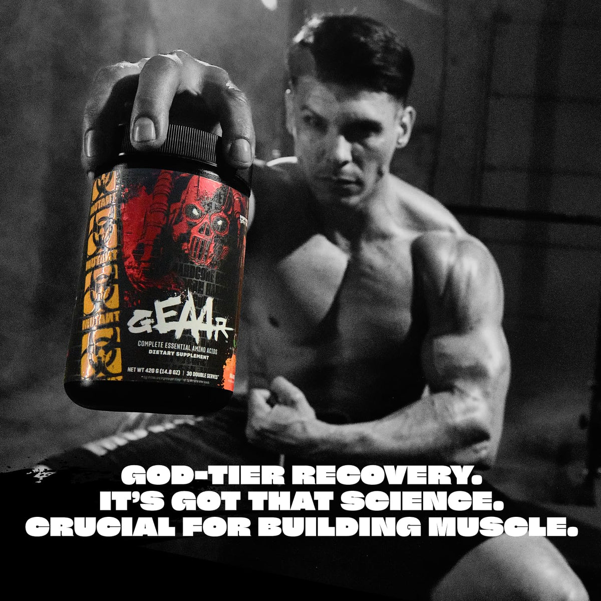 Mutant Geaar 420 grams container nutritional panel