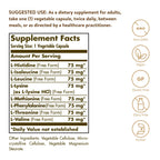 Solgar Essential Amino Complex bottle back label ingredients