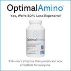 OptimalAmino 300 count supplement bottle lifestyle view