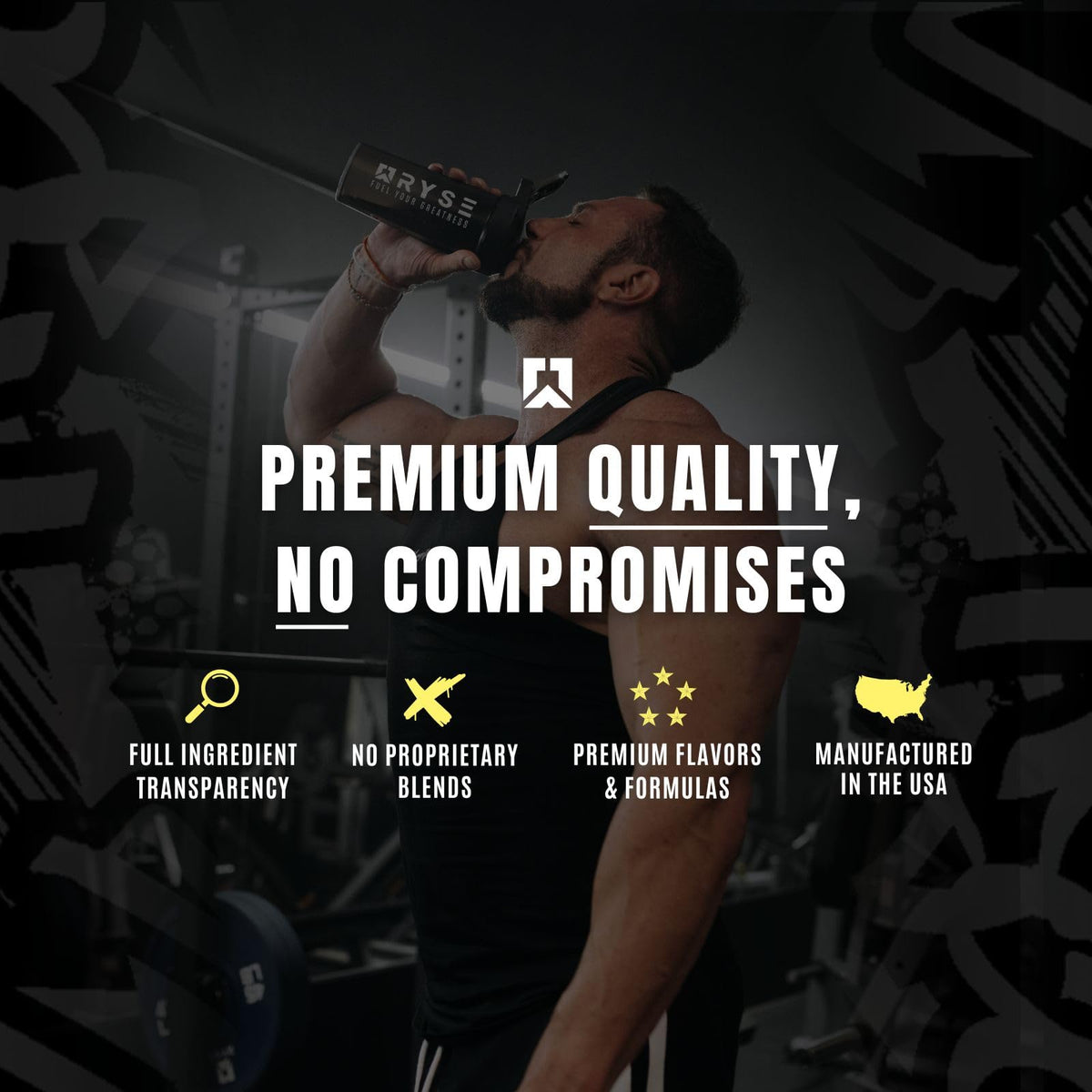 Ryse BCAA Focus Country Time Lemonade container side view with ingredients