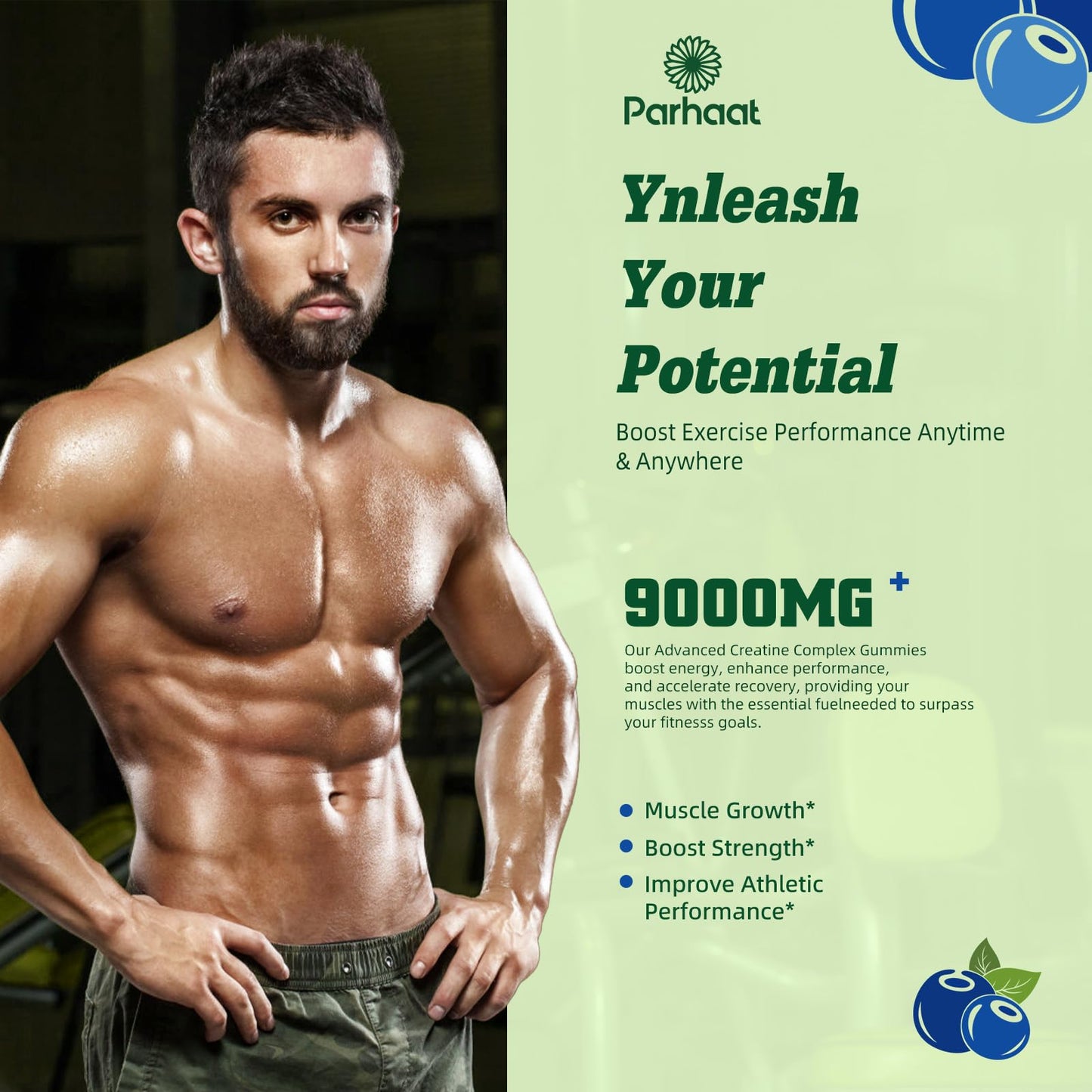 Back label of Parhaat EAA gummies showing ingredients