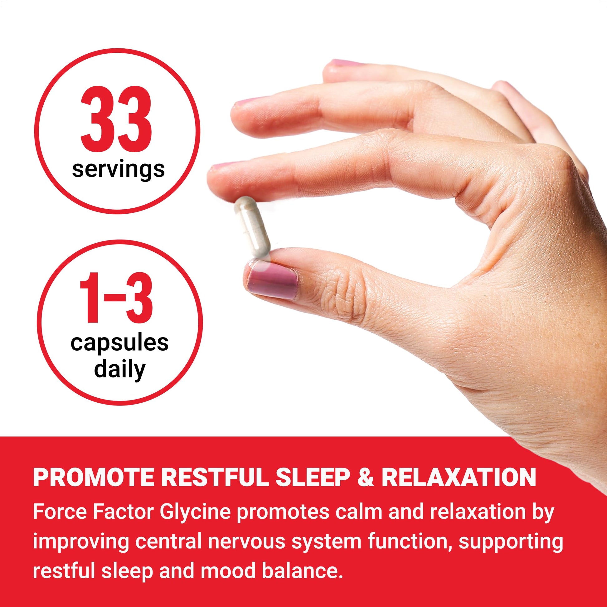 Force Factor Glycine supplement facts and ingredients