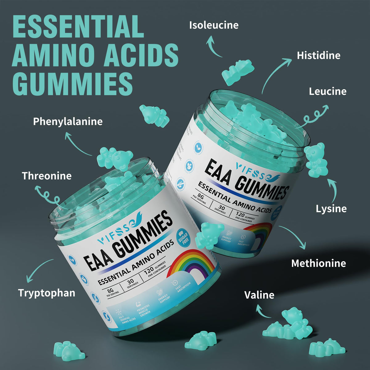 Vifssg Eaa Gummies nutritional information label
