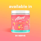 Alani Nu Sour Peach Ring supplement container lifestyle display