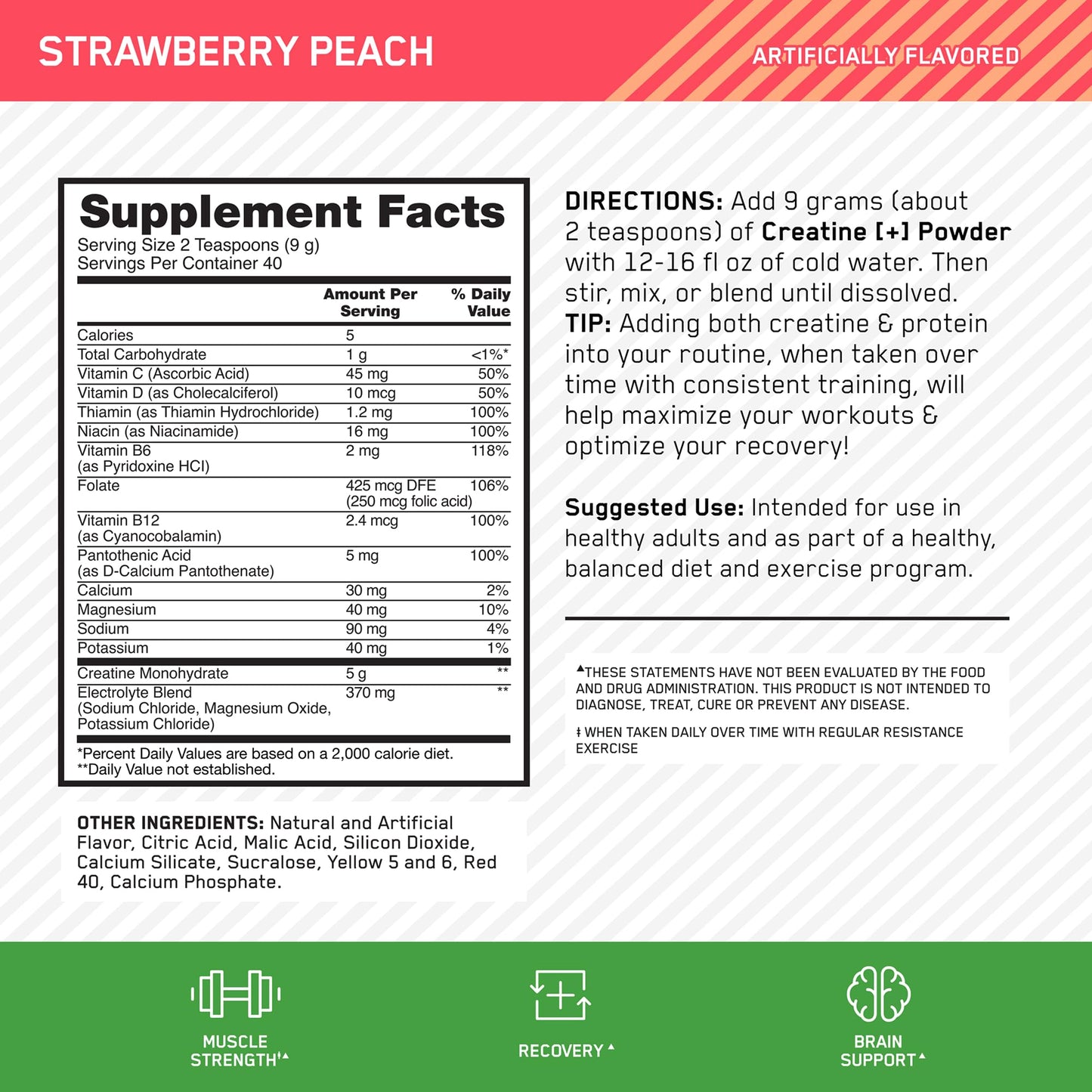 Optimum Nutrition Creatine Plus 3-in-1 formula packaging