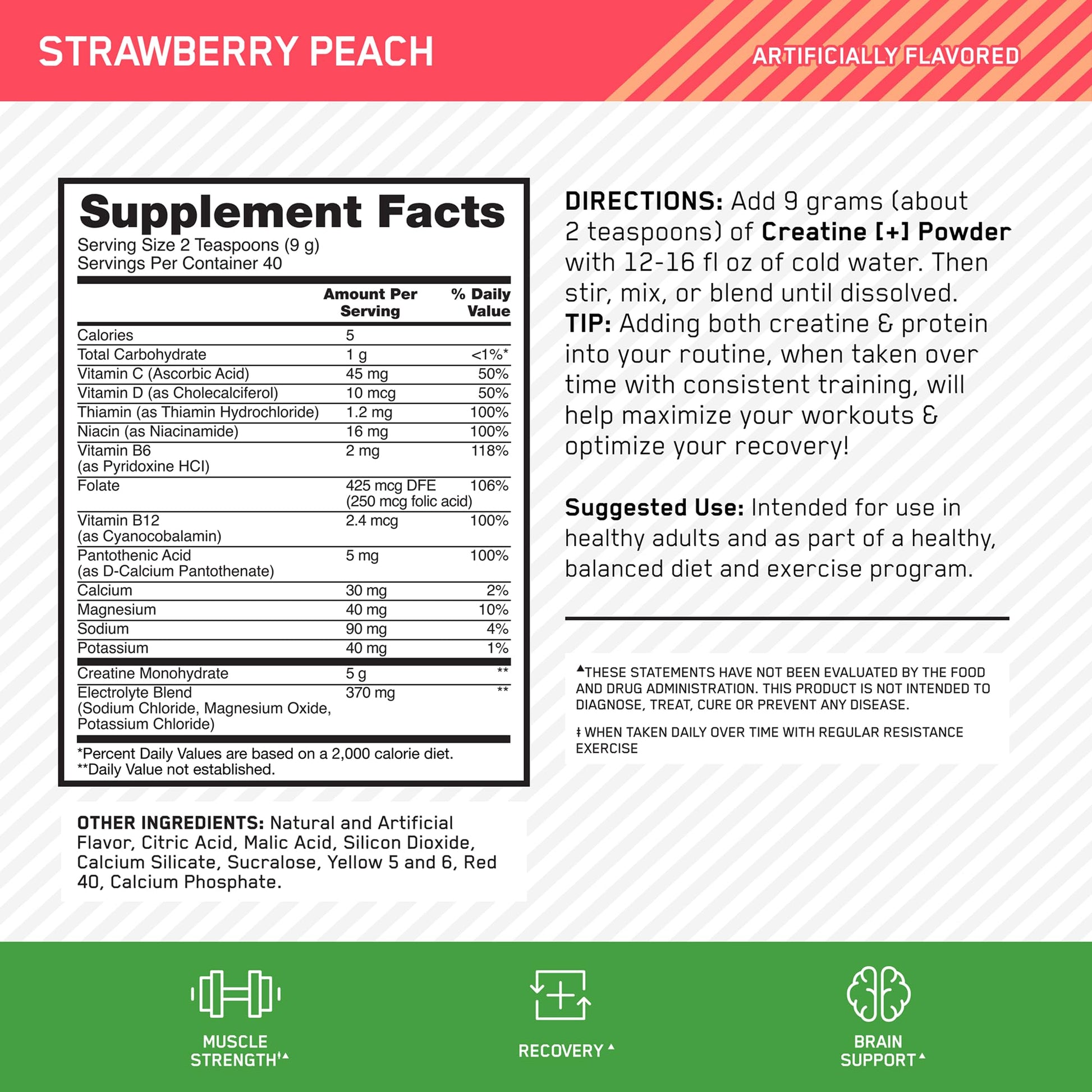 Optimum Nutrition Creatine Plus 3-in-1 formula packaging