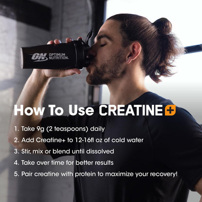 Optimum Nutrition Creatine Plus side view 360 grams
