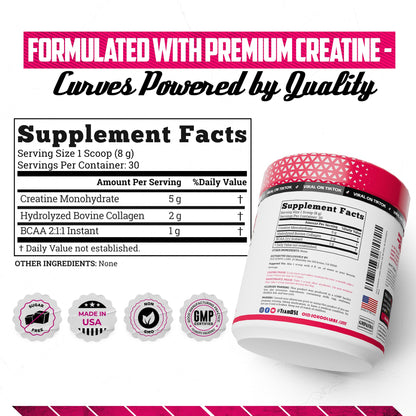 Back label of Old School Labs creatine showing nutrition facts