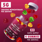 Vegan sugar free creatine gummies close up