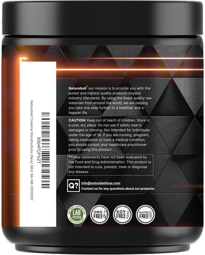 NatureBell Micronized Creatine Supplement Facts Label