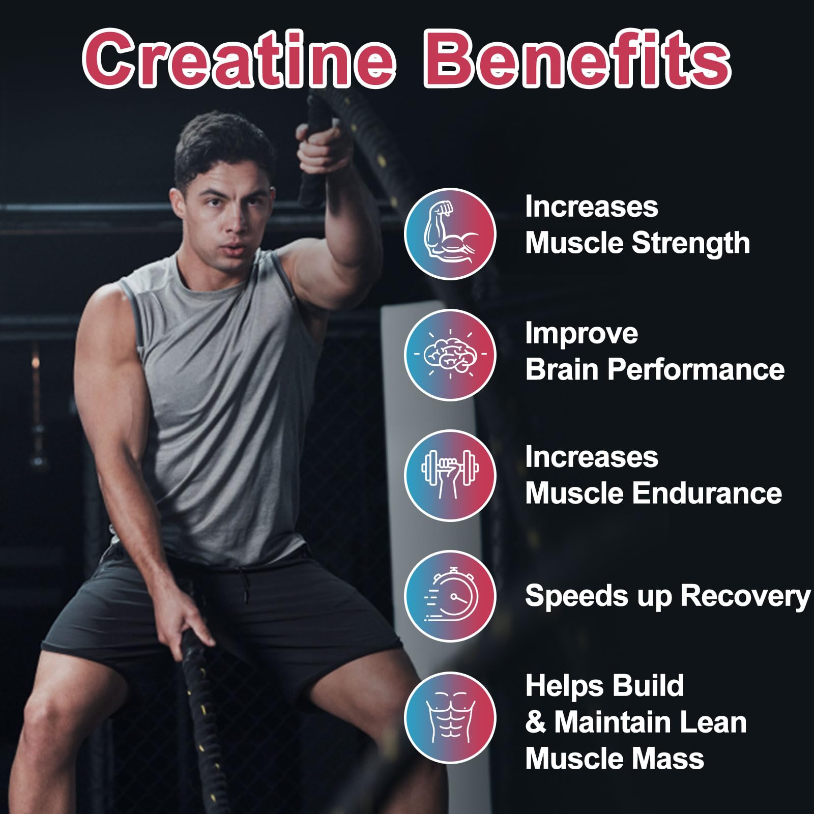 Kaoxnu 120 count creatine monohydrate gummies bottle